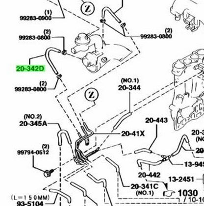OEM Mazda RX-7 FD3S Vacuum Tube N3A3-20-342 Genuine1