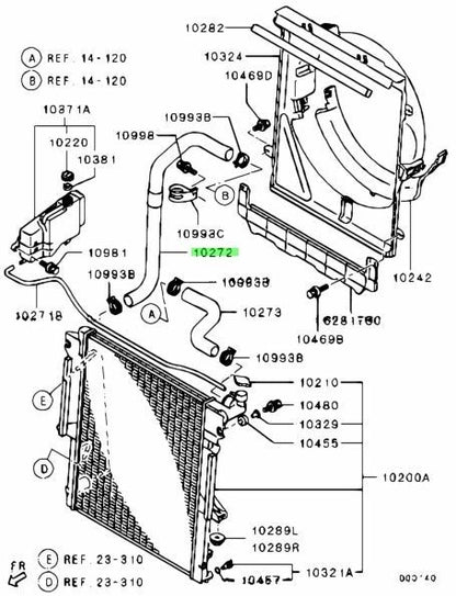 NEW Genuine Mitsubishi Lower Radiator Coolant Hose OEM MN1350511