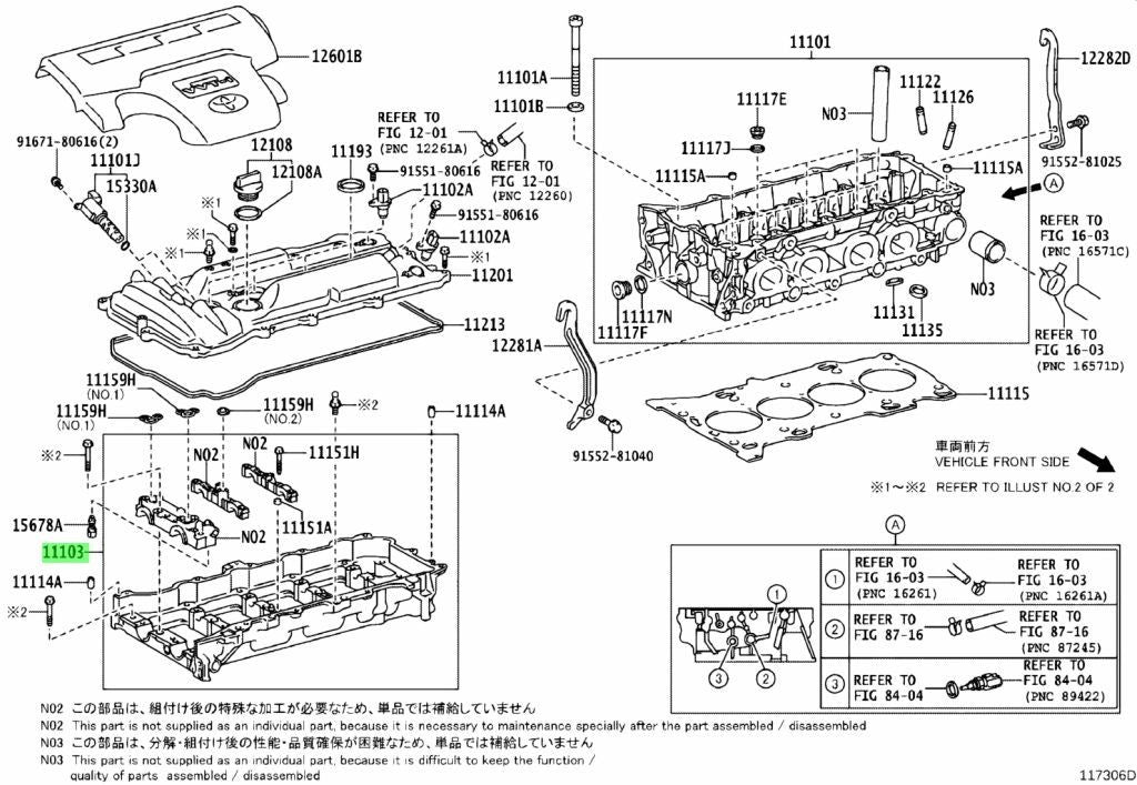 Genuine TOYOTA Lexus CamshaftHousing Sub Assy Engine 08/2010-02/2012 11103-360101