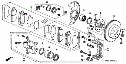 OEM Honda Civic EG EK Del Sol Front Brake Pad Set 45022-SR3-V00 Genuine0