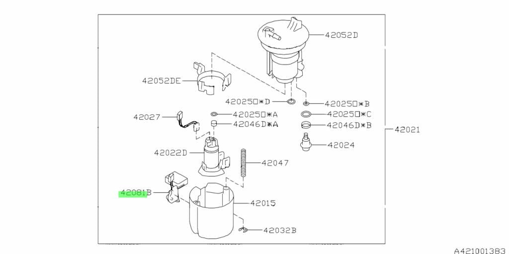 Genuine Subaru Fuel Tank Sending Unit Fuel Level Sensor 42081-CA0301
