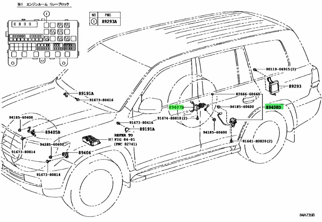 Genuine Toyota Land Cruiser LX Height Control Sensor Set 89407-60031 89408-600201
