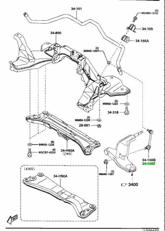 New Genuine Mazda Suspension Control Link GA2A-34-170A OEM1