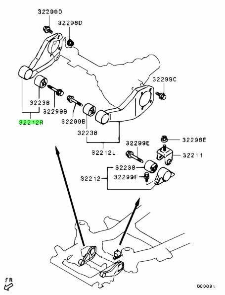 New Genuine Mitsubishi Front Right Differential Mounting Bracket MN125142 OEM2