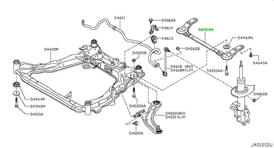 New Genuine Nissan Front Suspension Crossmember Brace 544C4-EN10B OEM0