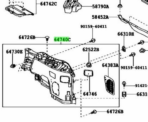 TOYOTA LEXUS RX270/350/450H DeckTrim SidePanel LH Interior LTGray 64740-48090-B01