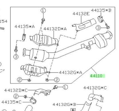 Genuine Subaru Front Catalytic Converter Assembly 44611-AA5811