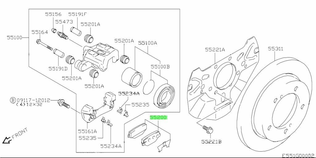 55200-81A31-000 Suzuki Pad set,disc brake 5520081A31000, New Genuine OEM Part0