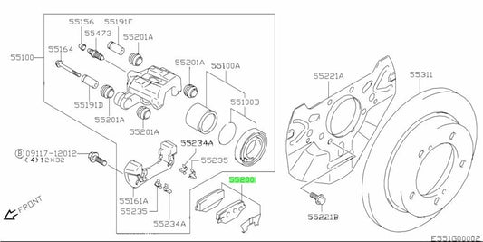 55200-81A31-000 Suzuki Pad set,disc brake 5520081A31000, New Genuine OEM Part0