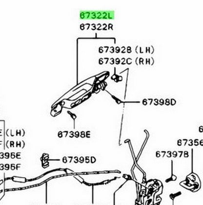 Genuine Mitsubishi Lancer Evo 9 CT9A Front Left Door Handle MR9702381