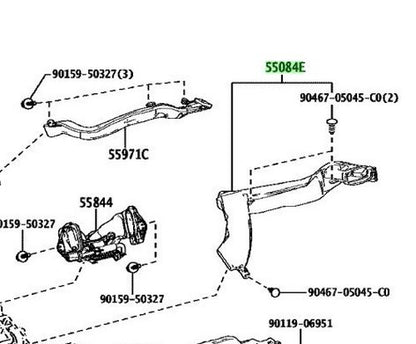 OEM TOYOTA Lexus Heater To Register Duct Sub Assy No.1 55084-60140 5508460140