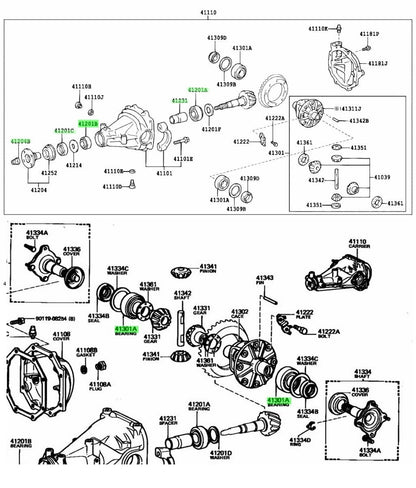 Toyota Genuine AE86 LSD Rear Differential Overhaul Rebuild Kit OEM Bearings Seal1