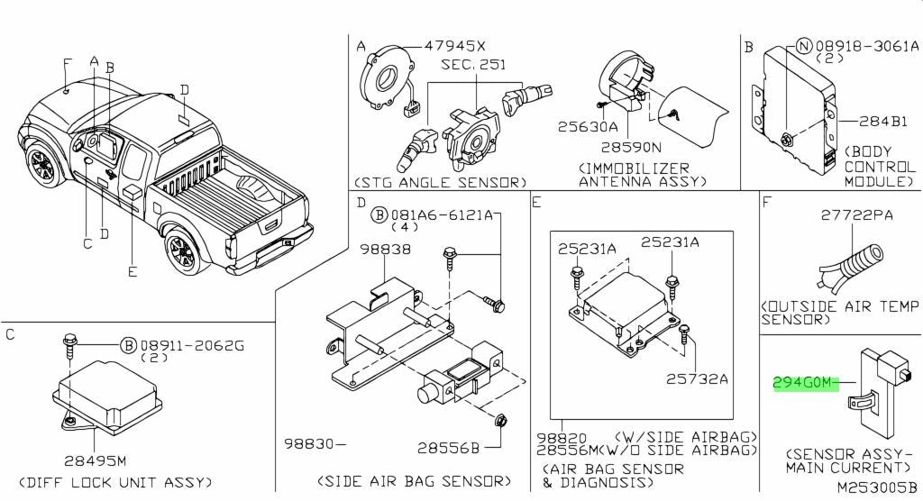 Genuine Nissan Main Current Sensor Assembly 294G0-1V10A1