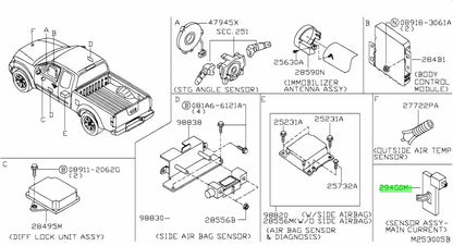 Genuine Nissan Main Current Sensor Assembly 294G0-1V10A1