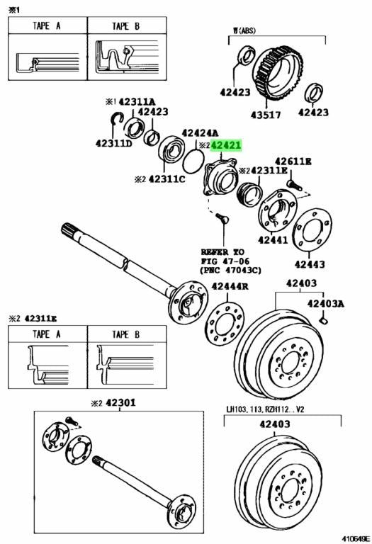 OEM CASE, REAR AXLE BEARING Genuine Toyota HiAce Van 200 GDH206V 42421-260301