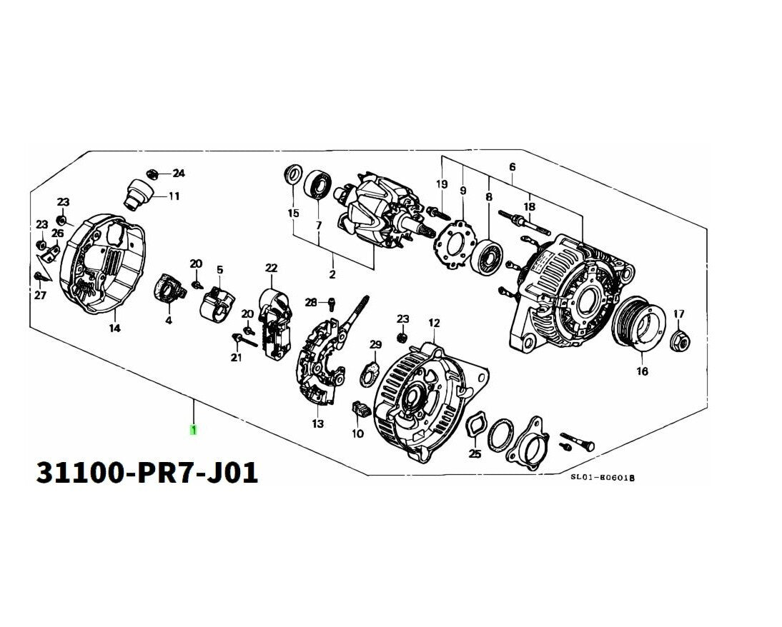 HONDA GENUINE 31100-PR7-J01 NSX Alternator Assembly Clg18 Denso New from Japan 