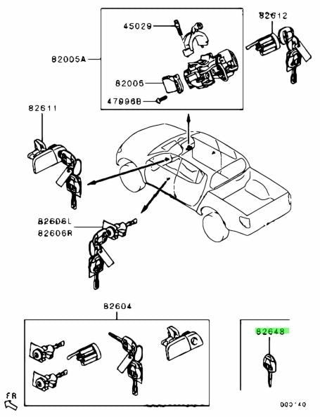 OEM Genuine Mitsubishi Montero Pajero  V93W, V97W KEY,DOOR LOCK TRANSMITTER1