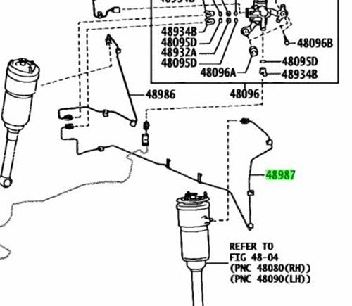 Genuine TOYOTA Lexus LS460 460L LS600H/600HL HeightControlTube No.7 48987-500401