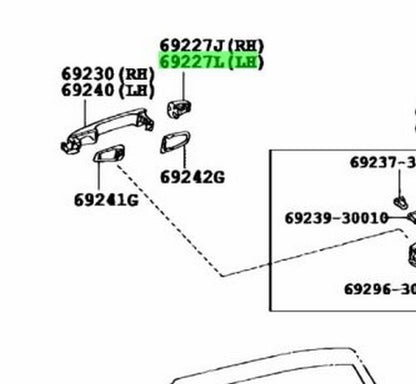 OEM Genuine TOYOTA LEXUS Rear Door Handle Cover LH Quartz White 69228-48010-A11