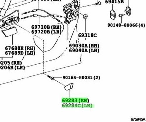 TOYOTA LEXUS RearDoor InsideHandle BezelPlug Ivory 69283-30050-A2 69284-30050-A21