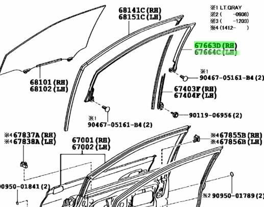 OEM LEXUS RX270/350/450H RX FrontDoorFrame Garnish RH LH 67663-48031 67664-480311