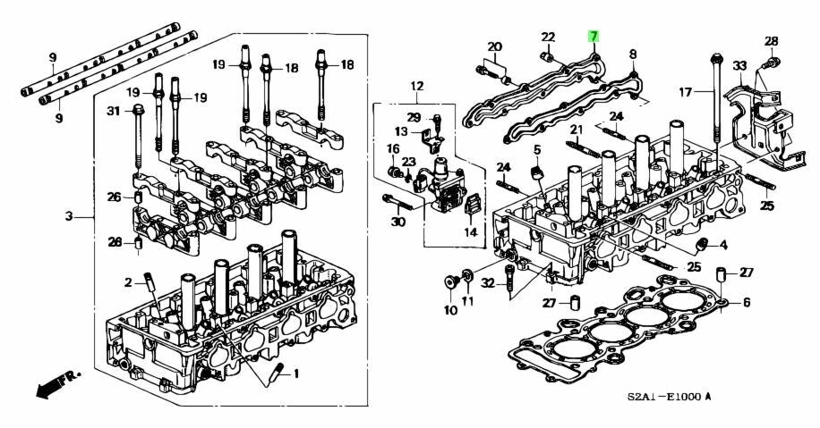 OEM Honda COVER, CYLINDER HEAD SIDE S2000 AP1 1999-2003 12811-PCX-004