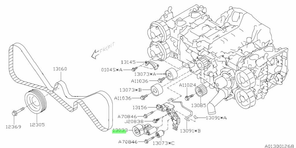 OEM 12-21 Subaru Impreza WRX STI Cam Adjuster Timing Belt Tensioner 13033AA0502