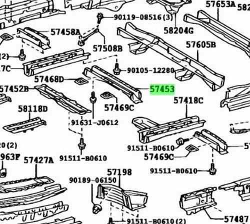 OEM Genuine TOYOTA Lexus Front Floor Cross Member No.3 57453-48011 57453480111