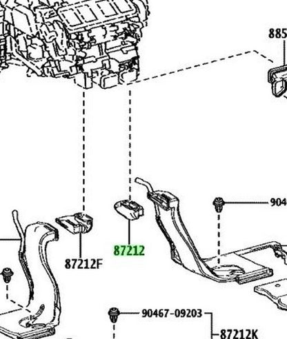 OEM Genuine TOYOTA Lexus Rear Air Duct No.3 Rear AC HVAC 87212-60150 87212601501