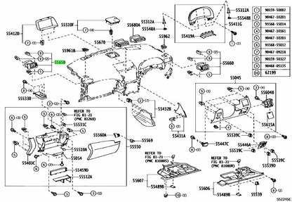 TOYOTA Lexus RX270/350/450H InstrumentPanel RegisterAssembly No.1 55650-48070-C00