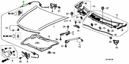 OEM Honda WIRE ASSY., HOOD Accord CP2