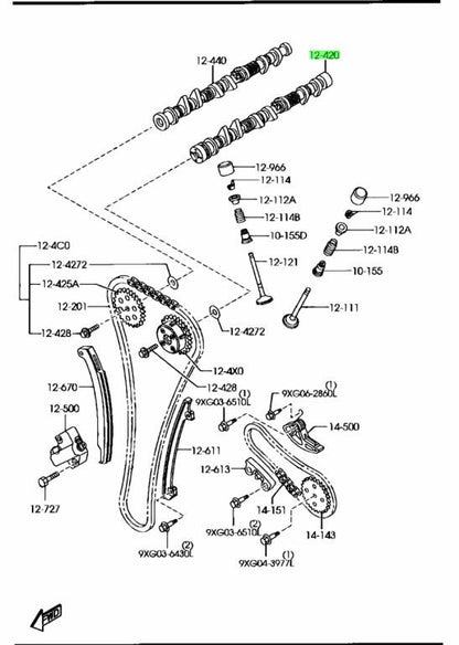 Genuine Mazda Camshaft OEM L3E3-12-4200