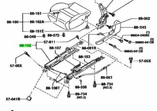 OEM MAZDA Seat ADJUSTER NO.3 RX-7 FD3S F100-88-1521