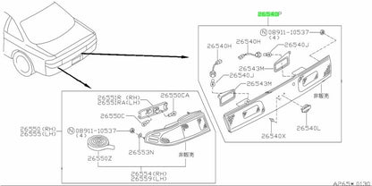 NEW Genuine Nissan Reverse Light Assembly OEM 26540-65F-261