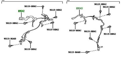 OEM SENSOR, SPEED, FRONT R&L SET Genuine Toyota Lexus LX 600 89542/89543-600700