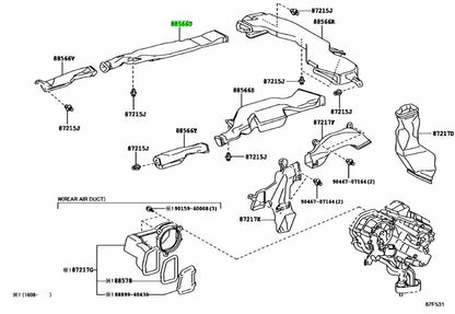 63916-60010 Toyota Duct, air, rear roof no.4 6391660010, New Genuine OEM Part0