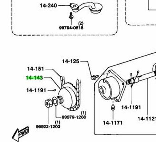 OEM Mazda RX-7 FD3S 13B Oil Pump Driven Sprocket N326-14-143 Genuine1