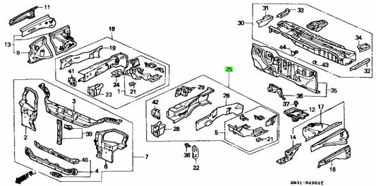 OEM Honda Civic EG EG6 EG8 EG9 60910-SR3-300ZZ LH Front Side Frame Genuine1