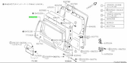 84623-65D00-5PK Suzuki Molding,back wdo 8462365D005PK, New Genuine OEM Part0