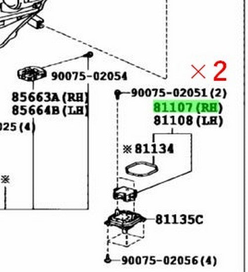 Genuine Lexus RX270/350/450H Headlamp Control Computer 81107-48B60 x21