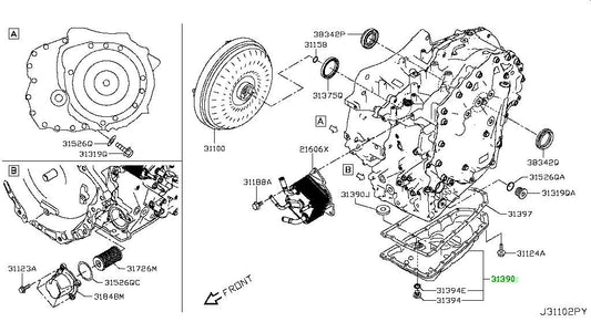 Genuine Nissan Transmission Oil Pan 31390-3VX0C1