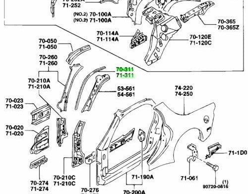 OEM MAZDA RAIN RAIL RH/LH SET RX-7 FD3S FD01-70-311A FD01-71-311A1