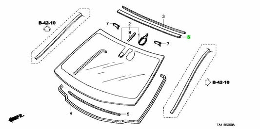 OEM Honda Molding, FR. Windshield Accord CP2 2008-2011
