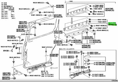 OEM Genuine Toyota Voxy ZRR80G COVER SLIDE DOOR CENTER RAIL LH&RH0