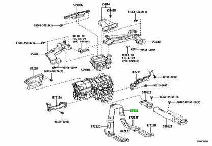 OEM Genuine TOYOTA Lexus Rear AirDuct No.1 HVAC Heater AC 87215-12070 87215120701