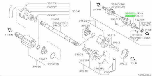 NEW Genuine Nissan Driveshaft Slip Flange Assembly L&R Set OEM 38220/52F01-52F001