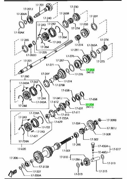 MAZDA RX-7 SPIRIT R MT5 FD3S BEARING,BALL-MAIN SHAFT R506-17-204A2