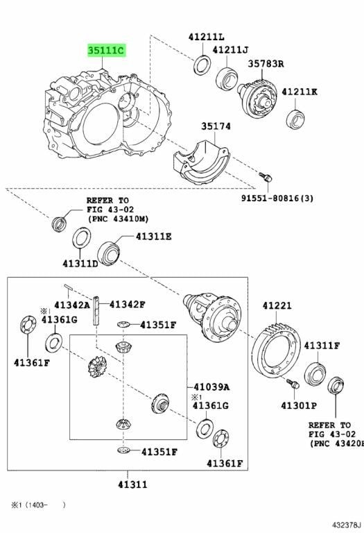 Genuine Toyota Lexus Automatic Transaxle Housing Assembly 35105-33021 35105330210