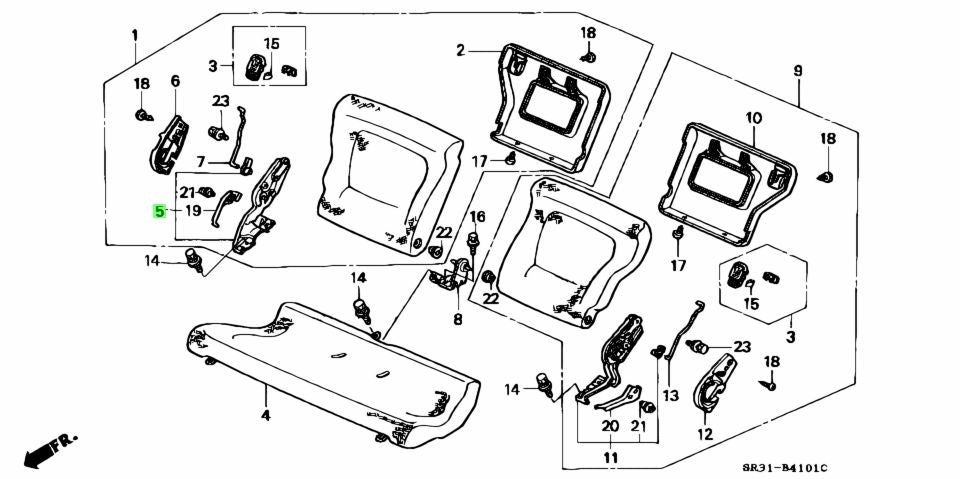 OEM Honda Civic EG EG6 82230-SR3-003 Rear Seat Adjuster Genuine0