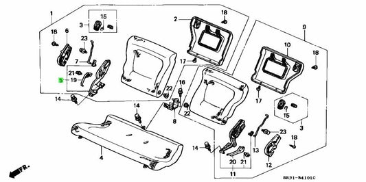 OEM Honda Civic EG EG6 82230-SR3-003 Rear Seat Adjuster Genuine0